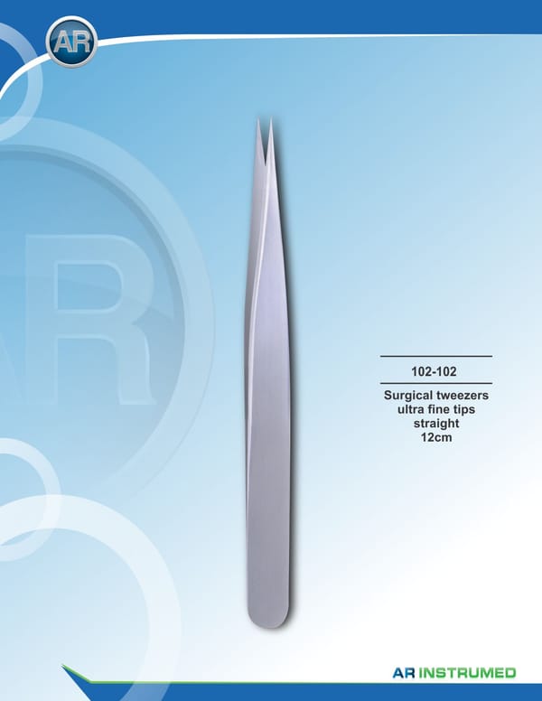 Surgical Tweezer Ultra Fine Tips Straight 12cm