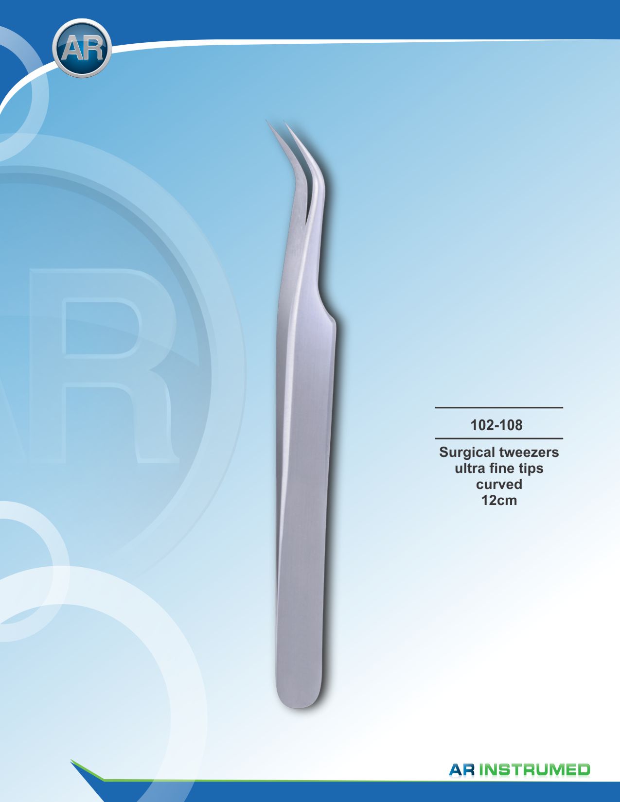 Surgical Tweezer Ultra Fine Tips Curved 12cm