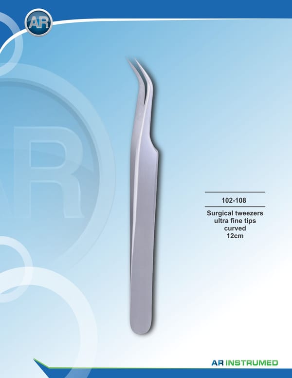 Surgical Tweezer Ultra Fine Tips Curved 12cm