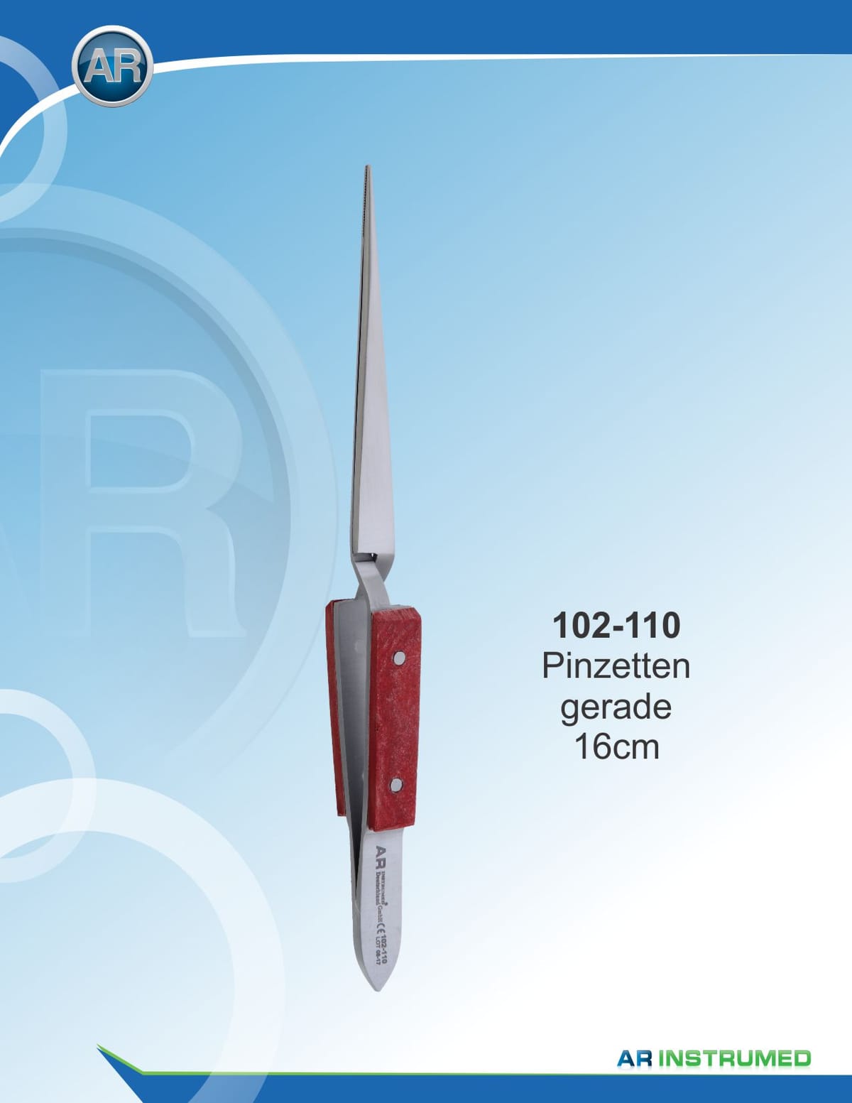 Tweezer Wooden Handle Straight 16cm – AR Instrumed, Pinzetten
