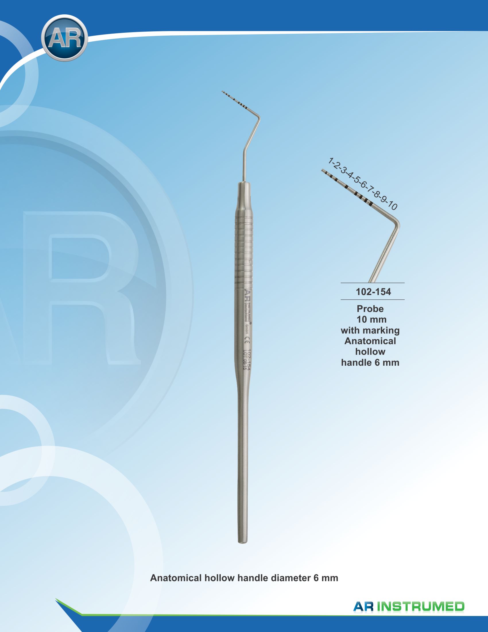 Williams Solid Handle 6mm – AR Instrumed, Periodontal Instruments