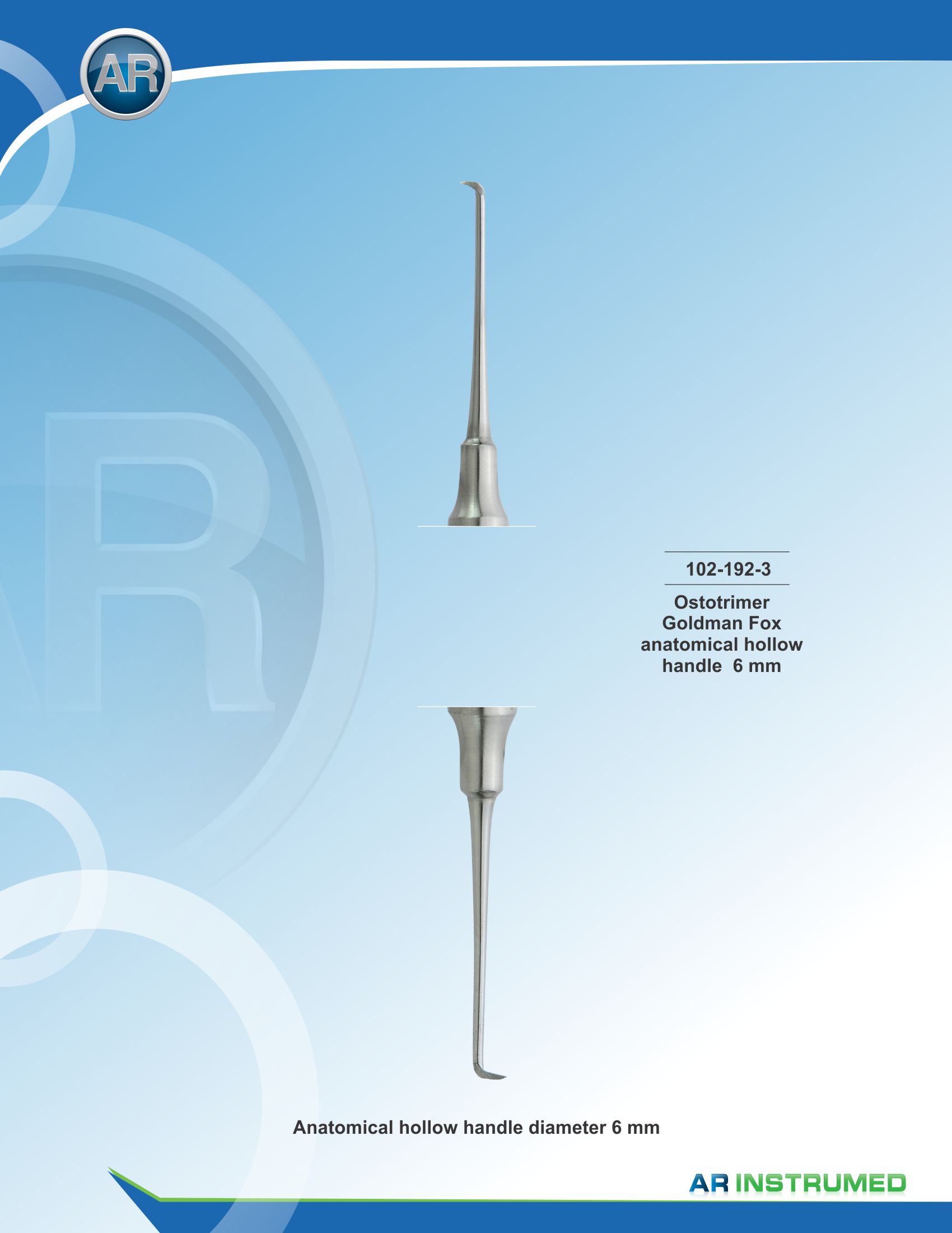 Ostotrimer Goldman Fox Solid Handle 6mm – AR Instrumed, Hygiene Instruments