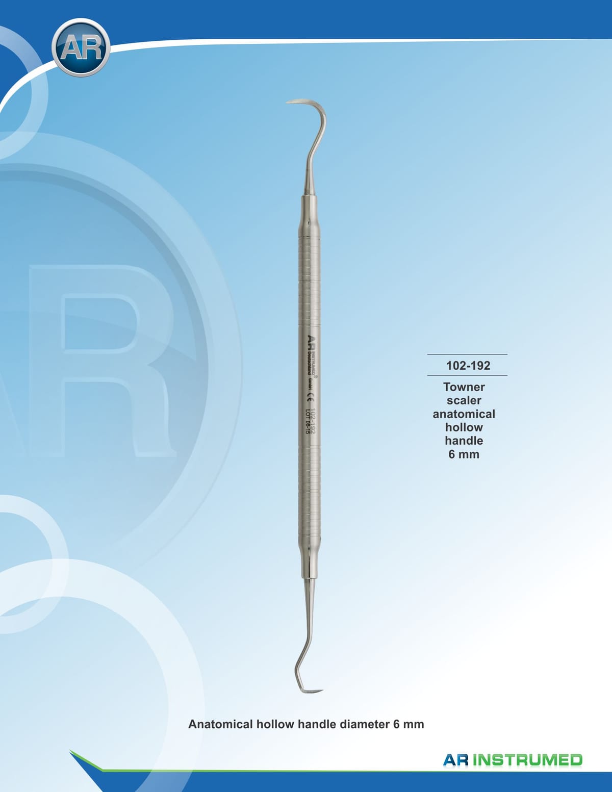 Towner Scaler U15 Jaquette J30 Solid Handle 6mm – AR Instrumed, Periodontal Surgery