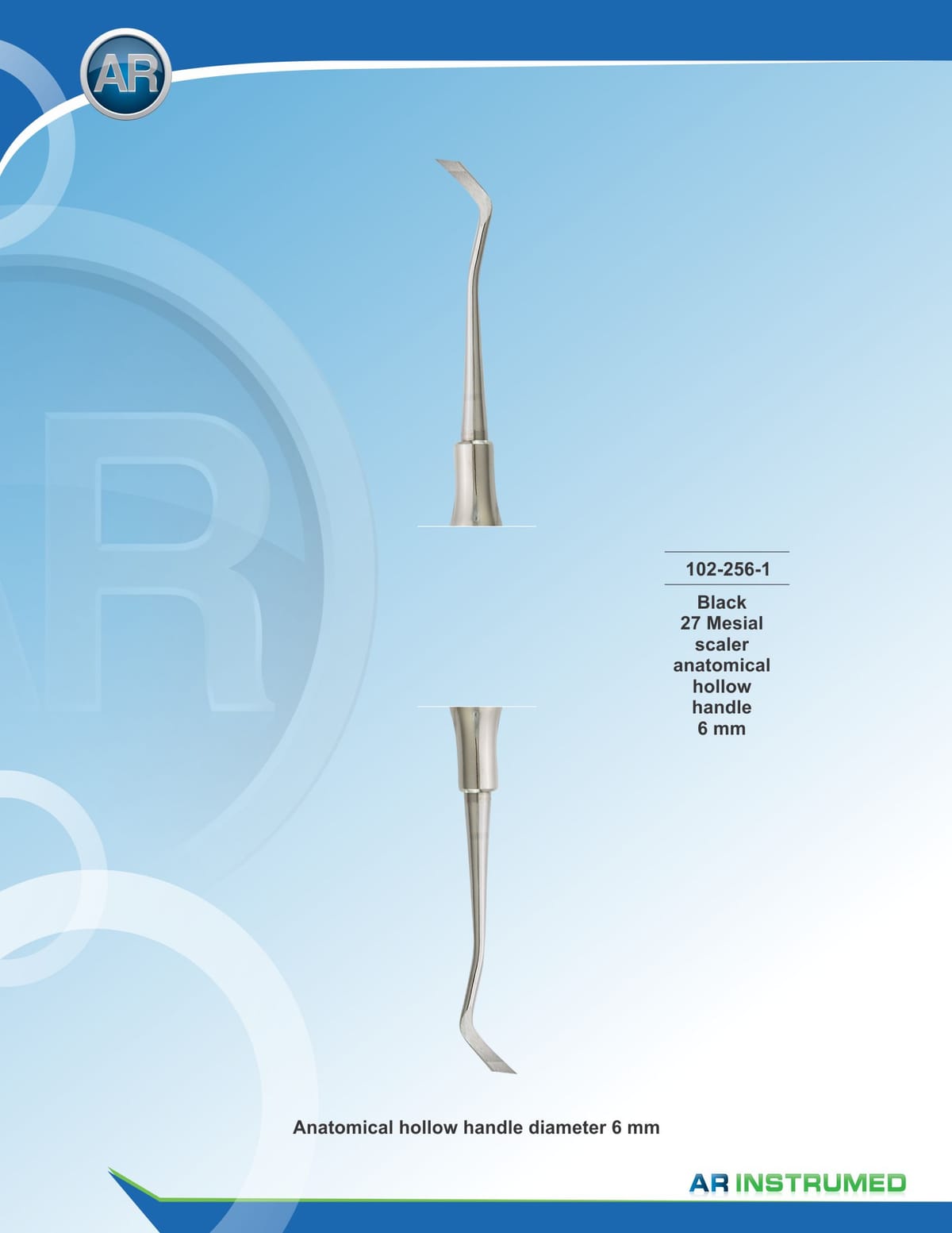 Black 27 Mesial Scaler Solid Handle 6mm – AR Instrumed, PA-Chirurgie