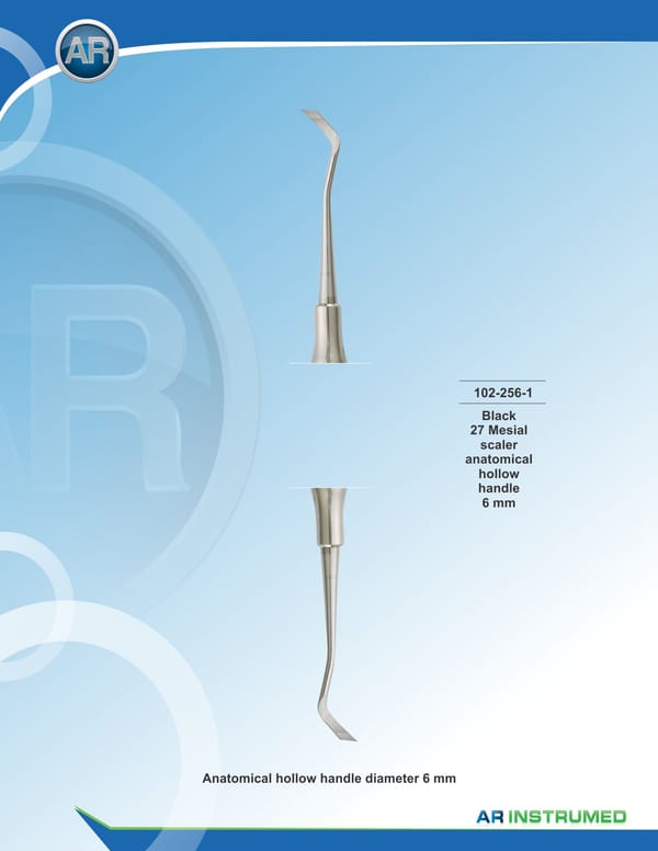 Black 27 Mesial Scaler Solid Handle 6mm