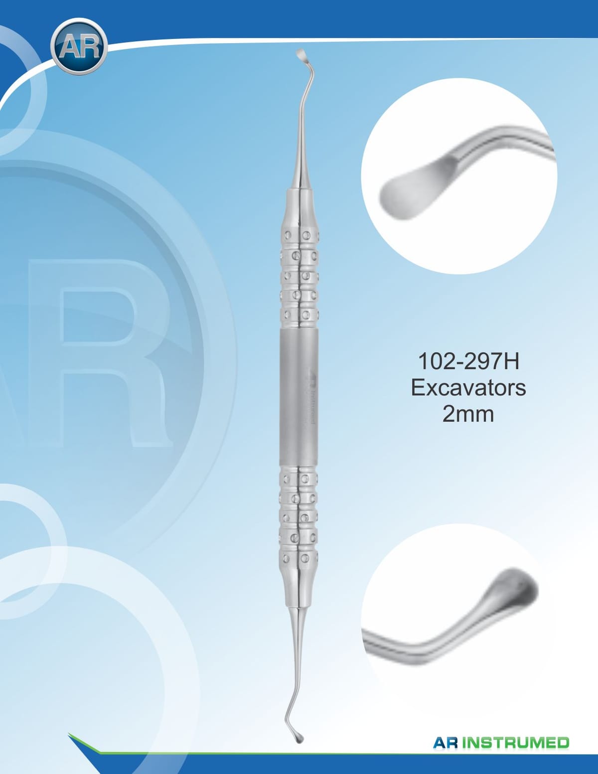 Excavator 2.0mm Hollow Handle 10mm – AR Instrumed, Filling Instruments