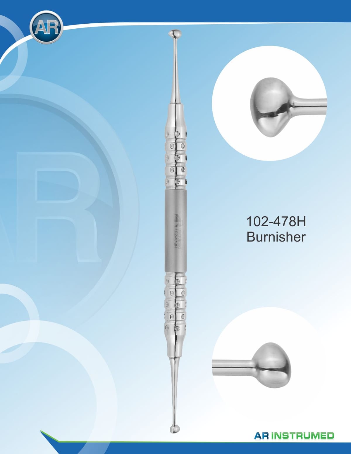 Burnisher Hollow Handle 10mm – AR Instrumed, Dental Laboratory Instruments