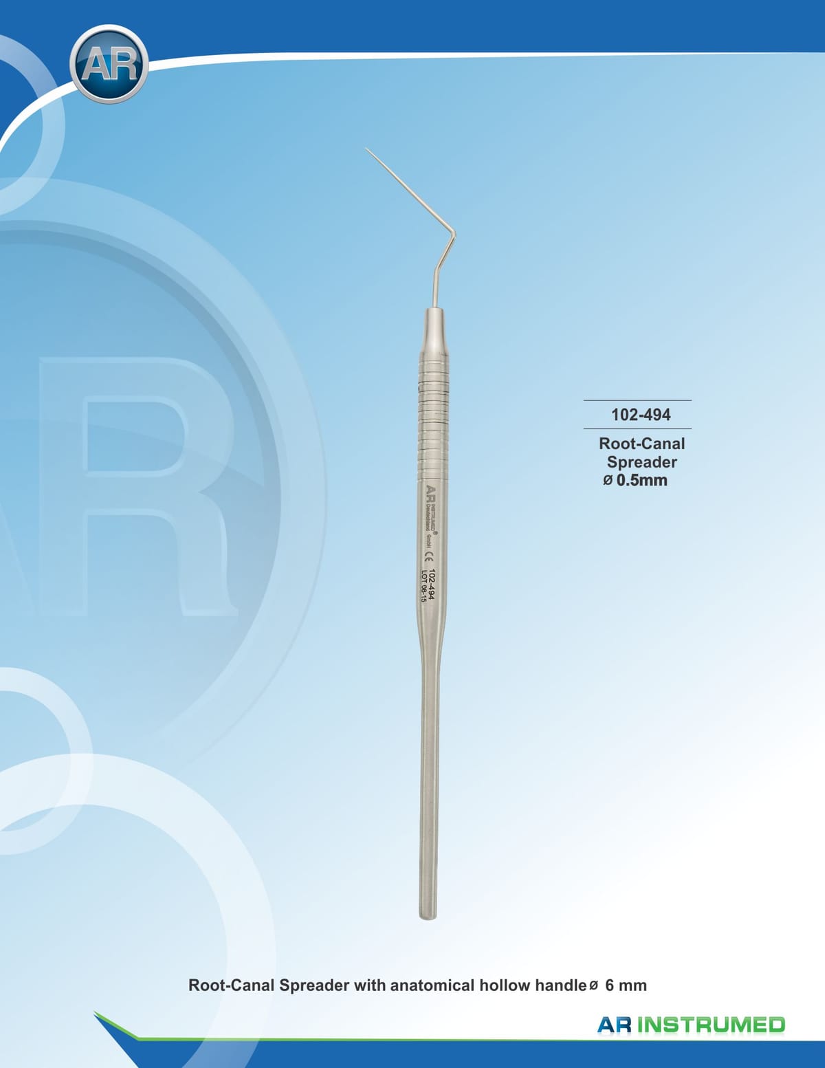 Spreader 0.5mm Solid Handle 6mm – AR Instrumed, Zubehör für Wurzelbehandlung