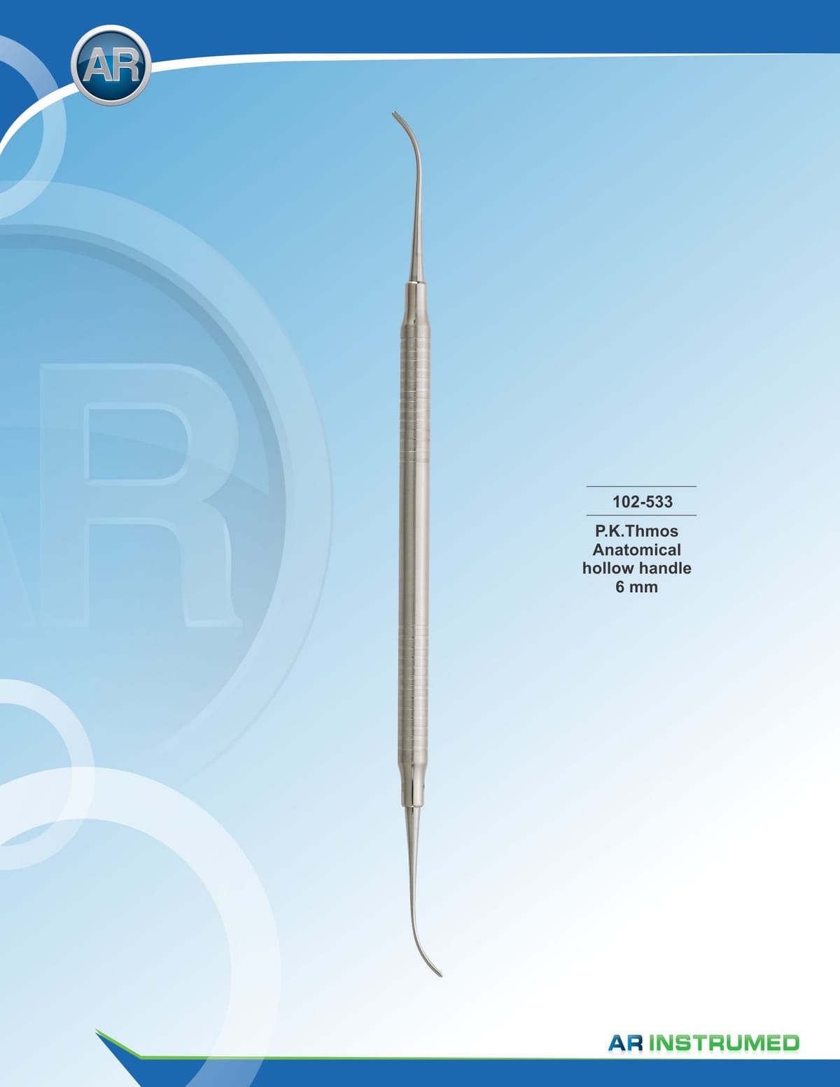 P.K. Thomas Fig.1 Solid Handle 6mm – AR Instrumed, Dental Laboratory Instruments