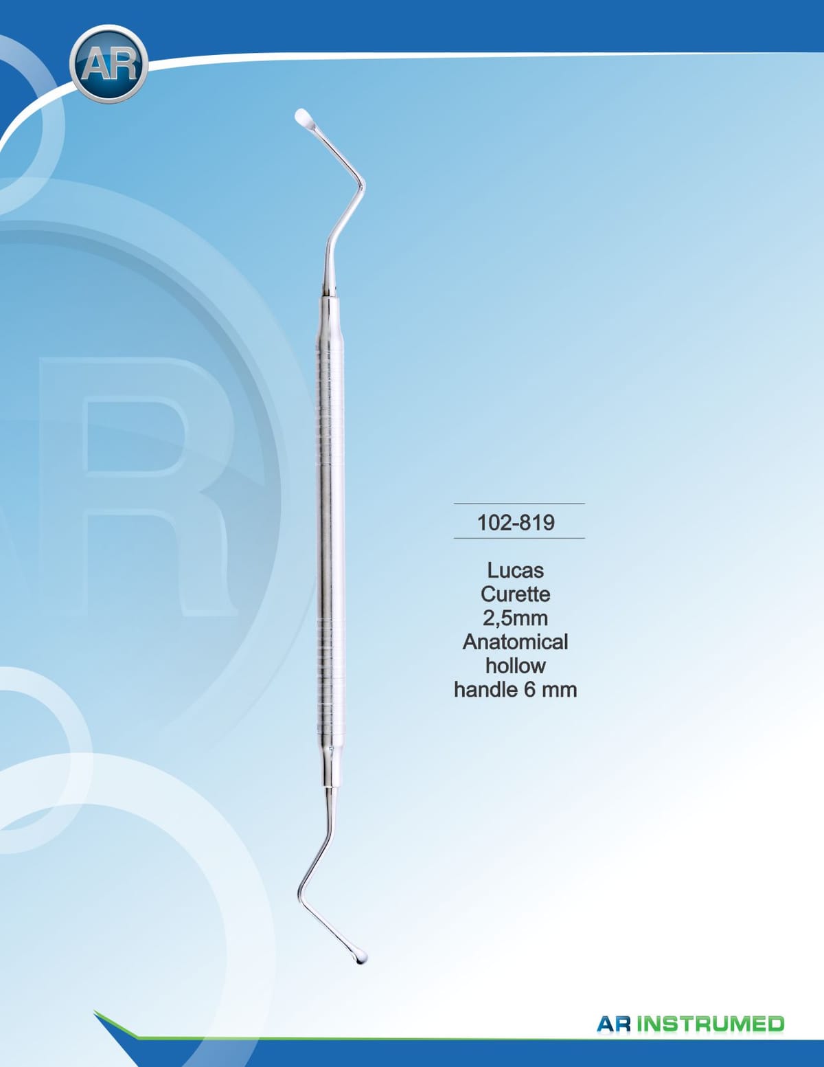 Lucas Curette 2.5mm – AR Instrumed, Chirurgische Instrumente