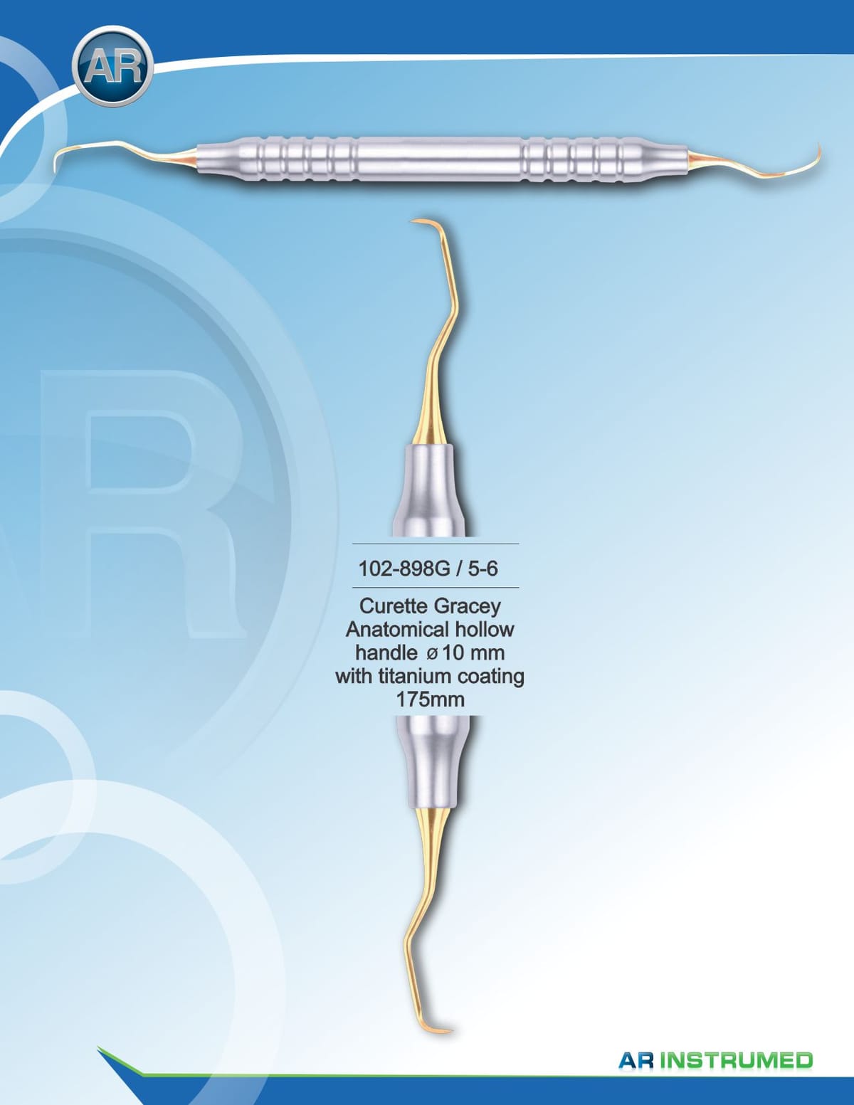 Curette Gracey with Titanium Coating 175mm 5-6 – AR Instrumed, PA-Chirurgie