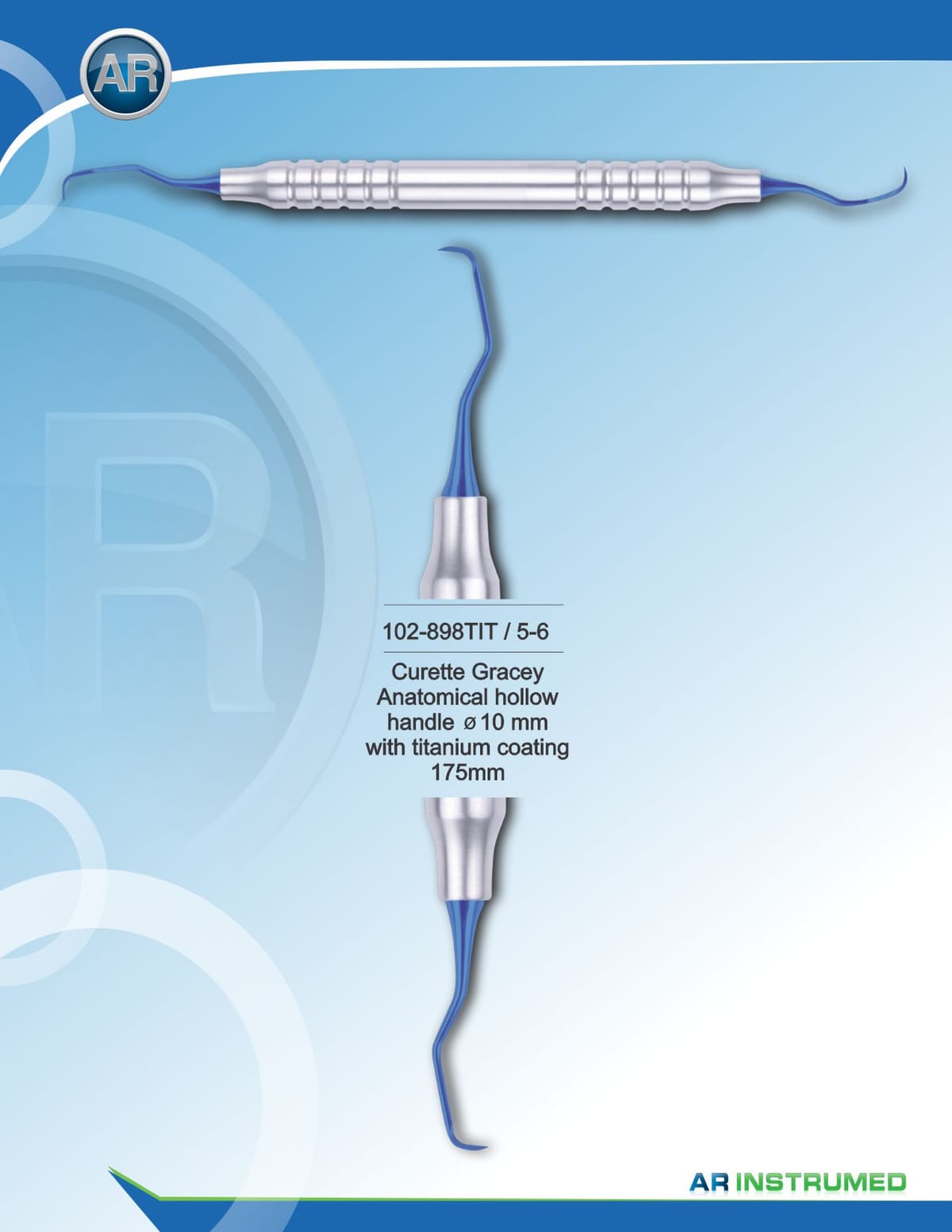 Curette Gracey with Titanium Coating 175mm 5-6 – AR Instrumed, PA-Chirurgie