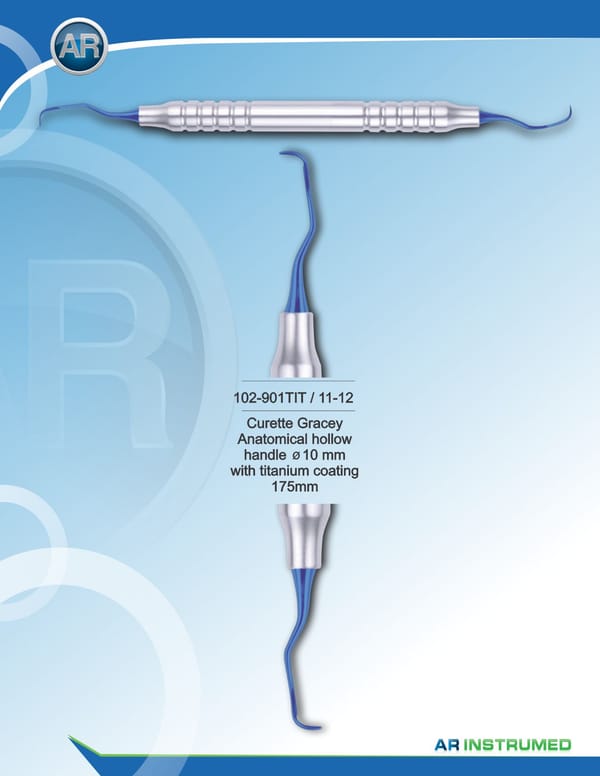 Curette Gracey with Titanium Coating 175mm 11-12