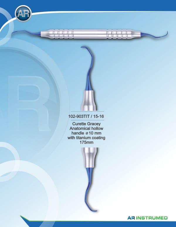 Curette Gracey with Titanium Coating 175mm 15-16