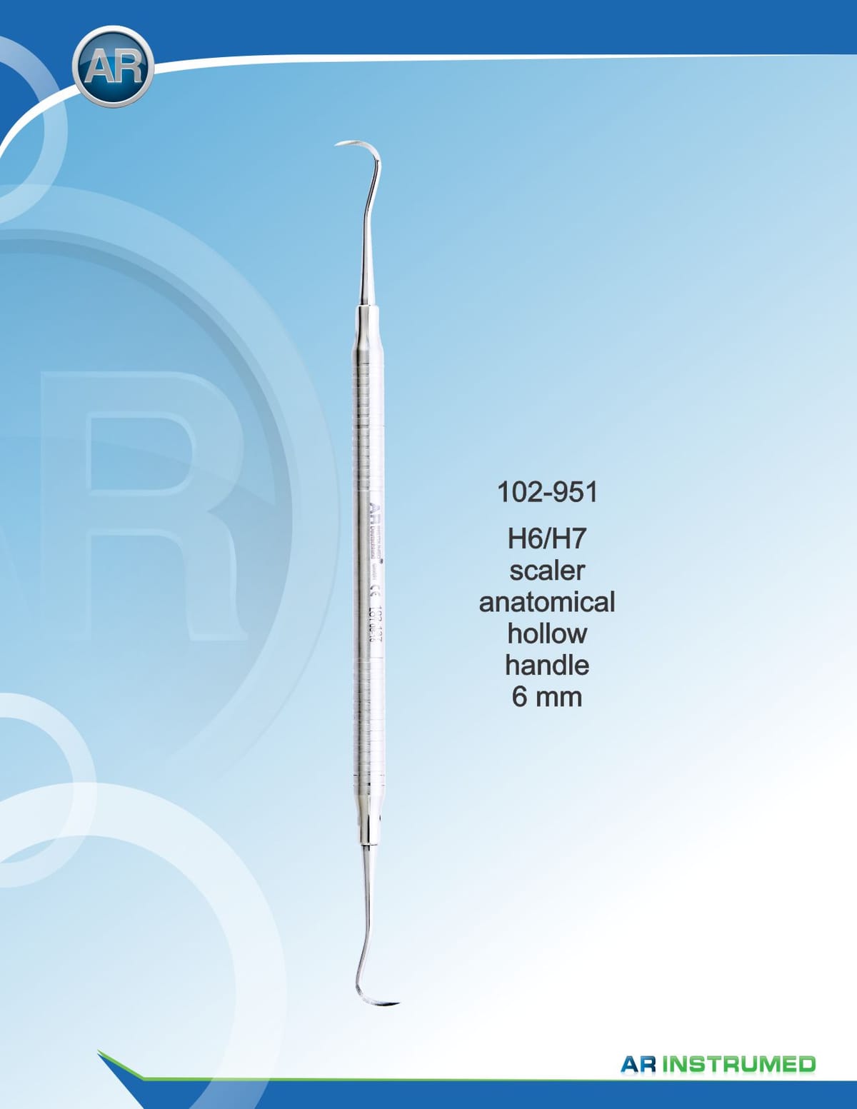 H6/H7 Scaler Solid Handle 6mm – AR Instrumed, PA-Chirurgie