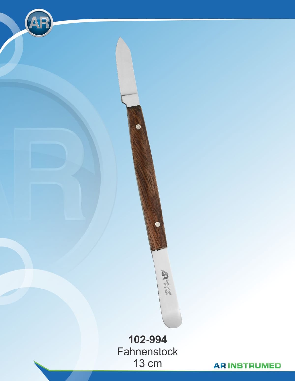 Fahnenstock Knife 13cm – AR Instrumed, Instrumente für Zahntechnik