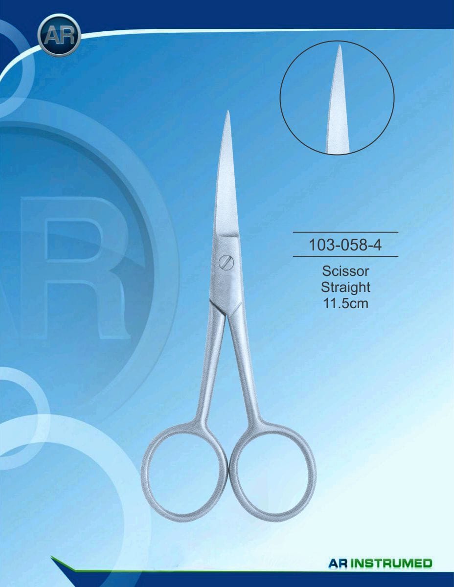 Scissor Straight 11.5cm – AR Instrumed, Surgical Instruments