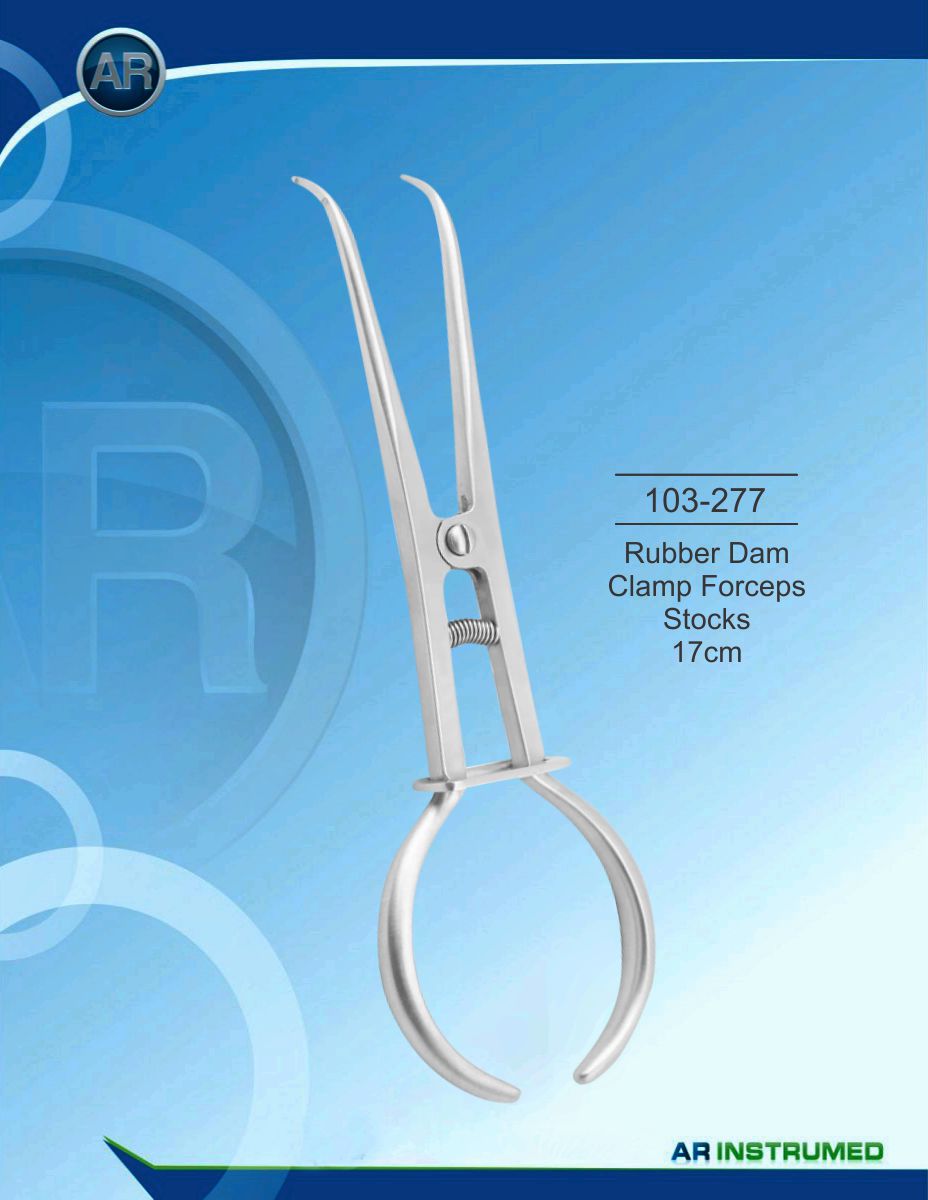 Rubber Dam Clamp Forceps Stocks 17cm – AR Instrumed, Dental Dam Clamps & Forceps