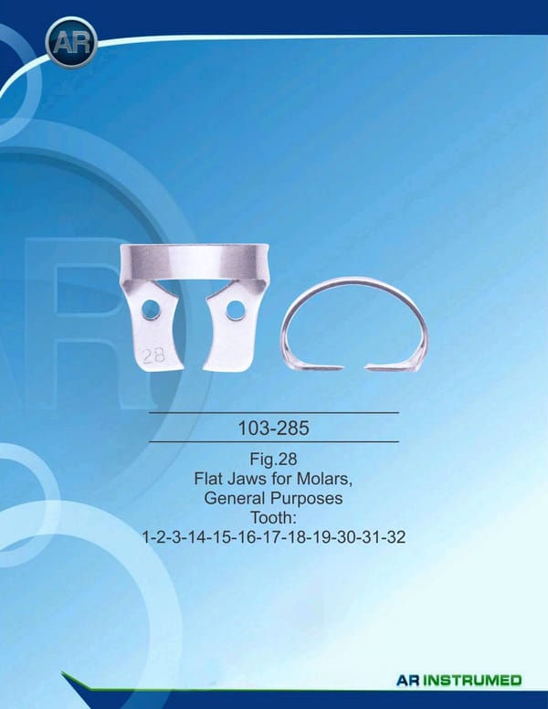 Fig.28 Flat Jaws for Molars, General Purposes Tooth 1-2-3-14-15-16-17-18-19-30-31-32