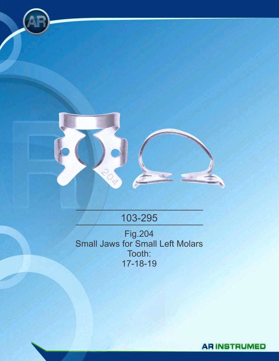 Fig.204 Small Jaws for Small Left Molars Tooth 17-18-19 – AR Instrumed, Rubber Dam Clamps