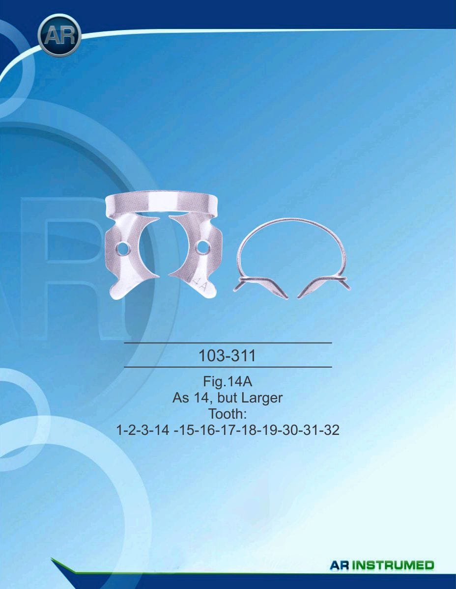 As 14, But Larger Tooth : 1-2-3-14-15-16-17-18-19-30-31-32 – AR Instrumed, Rubber Dam Clamps