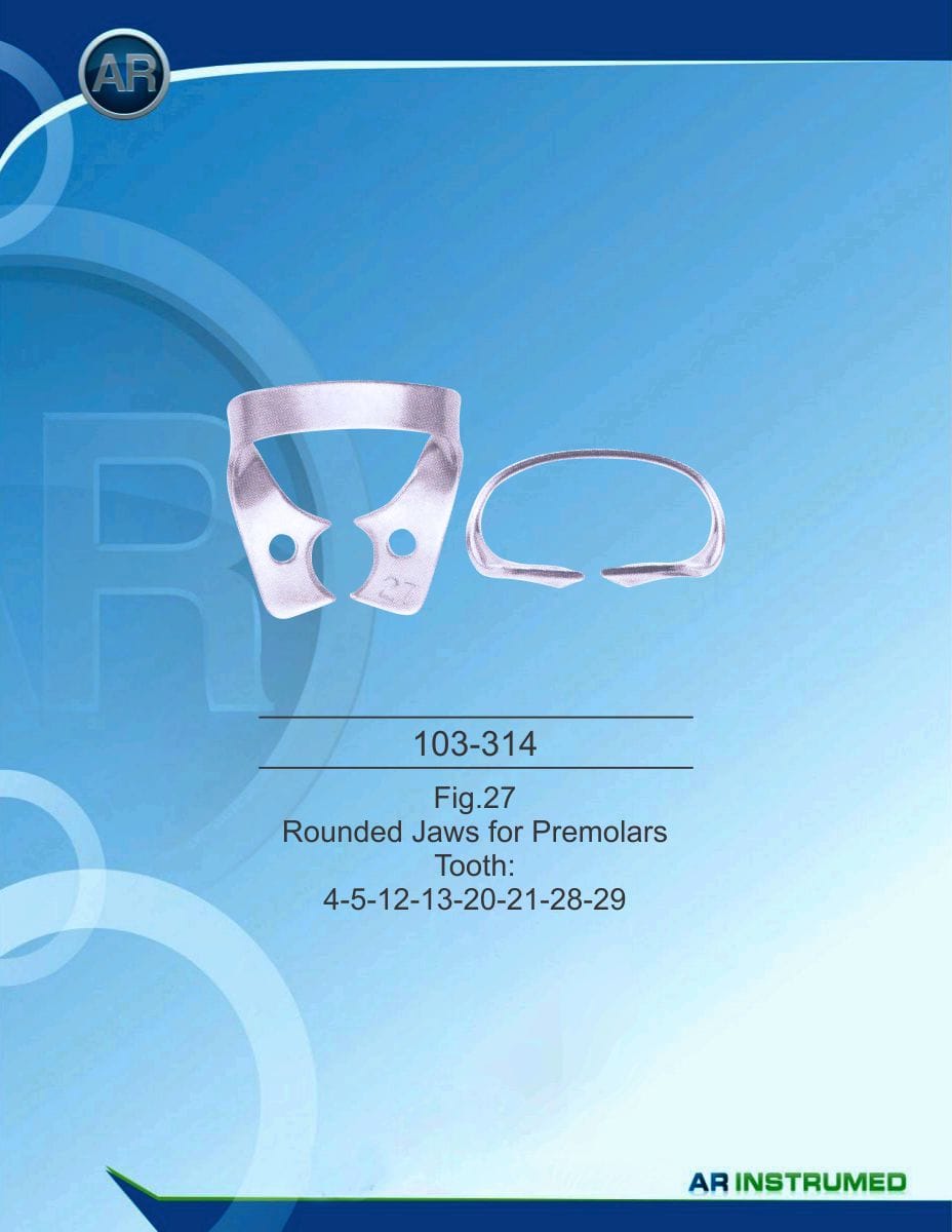 Rounded Jaws For Premolars Tooth : 4-5-12-13-20-21-28-29 – AR Instrumed, Kofferdamklammern