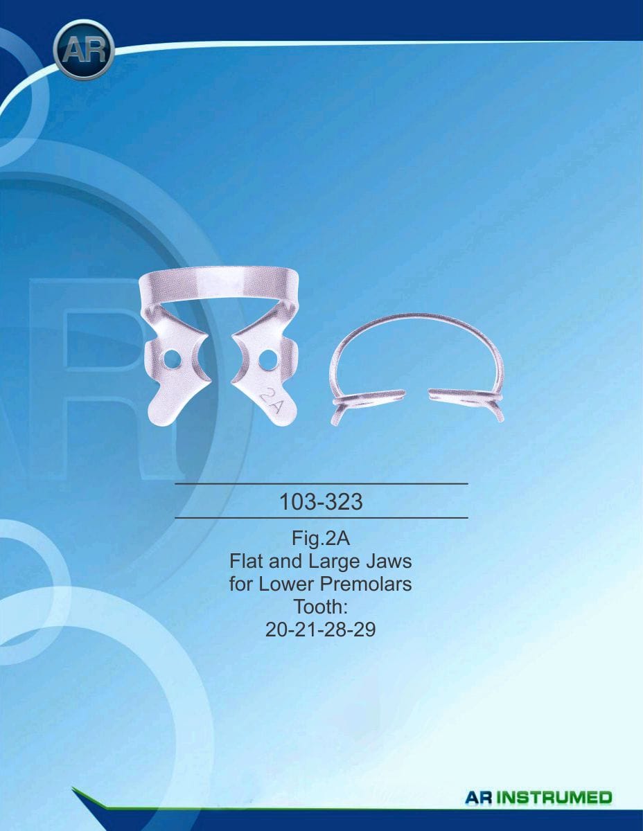 Fig.2A Flat and Large Jaws for Lower Premolars Tooth 20-21-28-29 – AR Instrumed, Kofferdamklammern