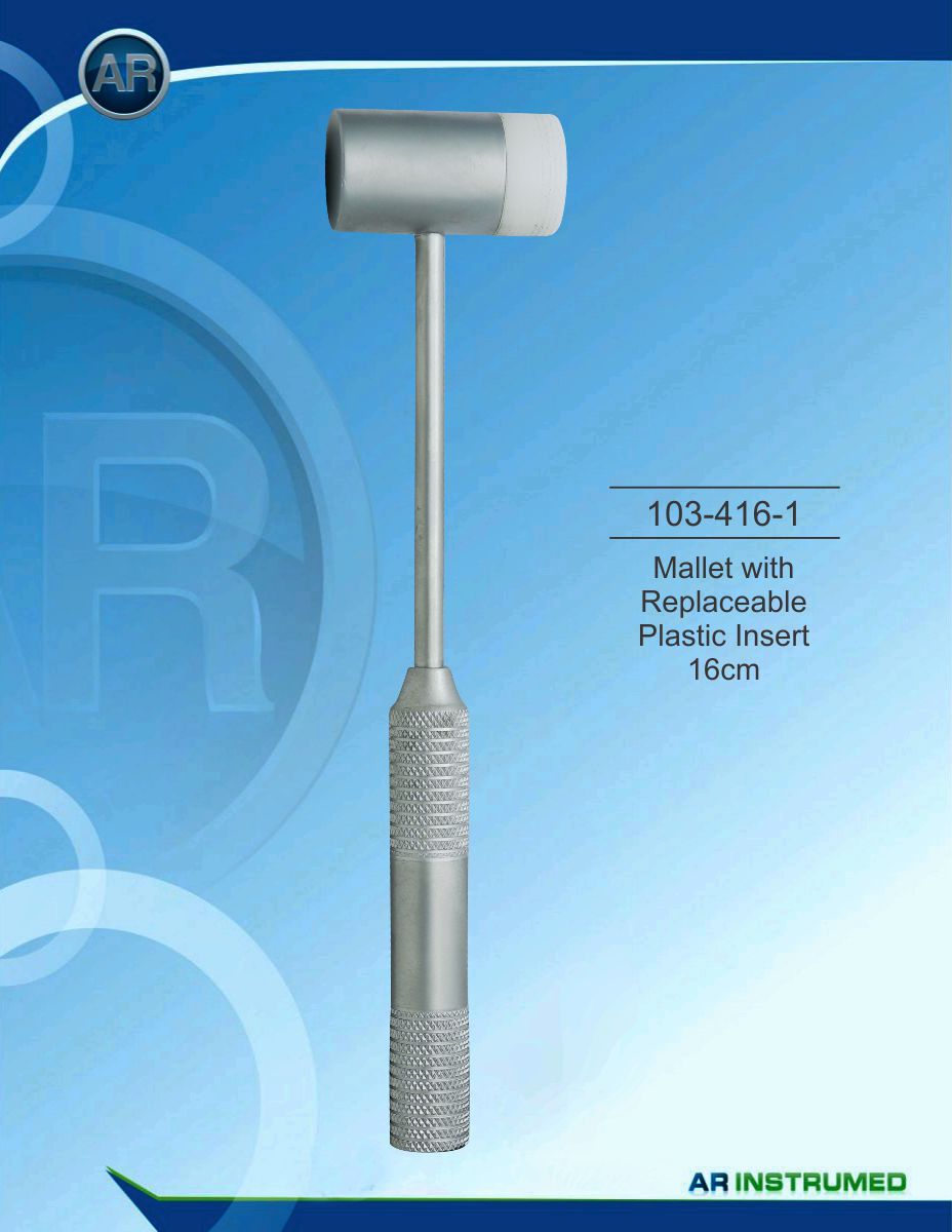 Mallet with Replaceable Plastic Insert 16cm – AR Instrumed, Surgical Hand Instruments