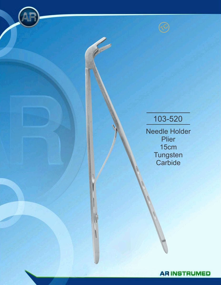 Needle Holder Plier 15cm Tungsten Carbide – AR Instrumed, Chirurgische Instrumente