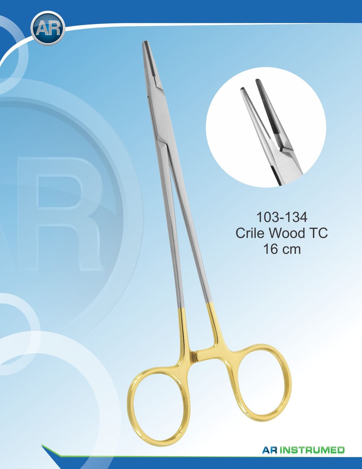 Needle holder Crile Wood TC – AR Instrumed, Chirurgische Instrumente