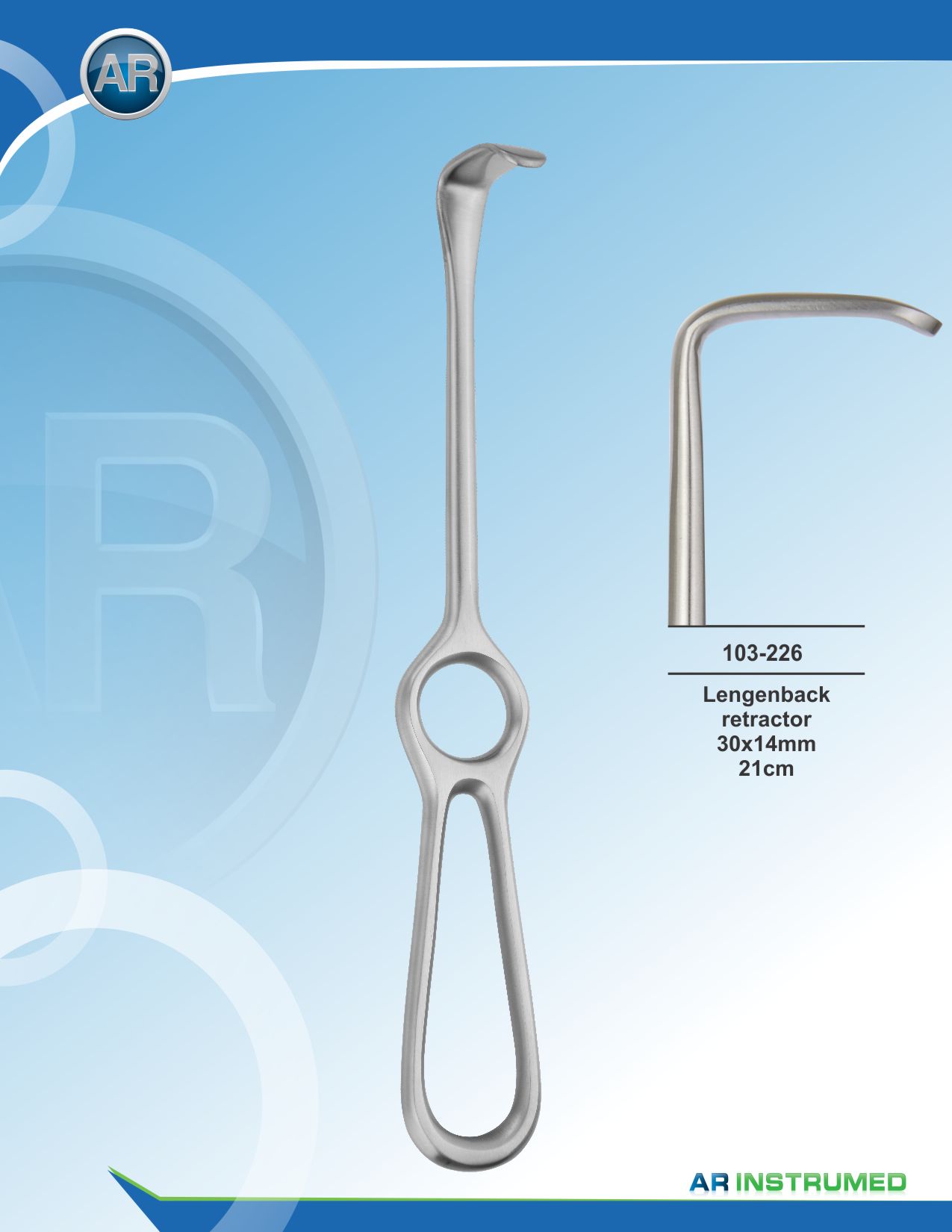Lengenback Retractor 30x14mm 21cm – AR Instrumed, Surgical Hand Instruments