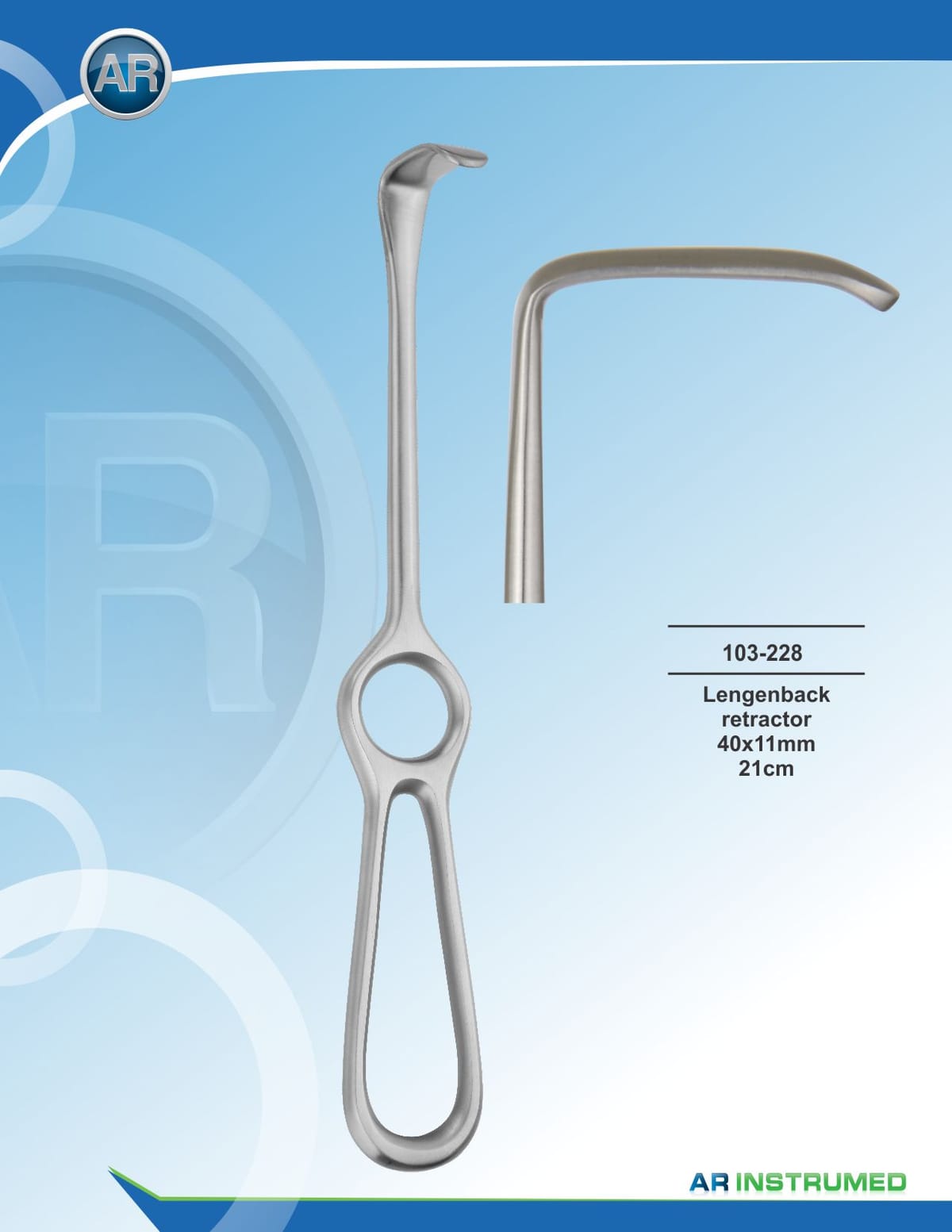 Langenback Retractor 40x11mm 21cm – AR Instrumed, Surgical Instruments