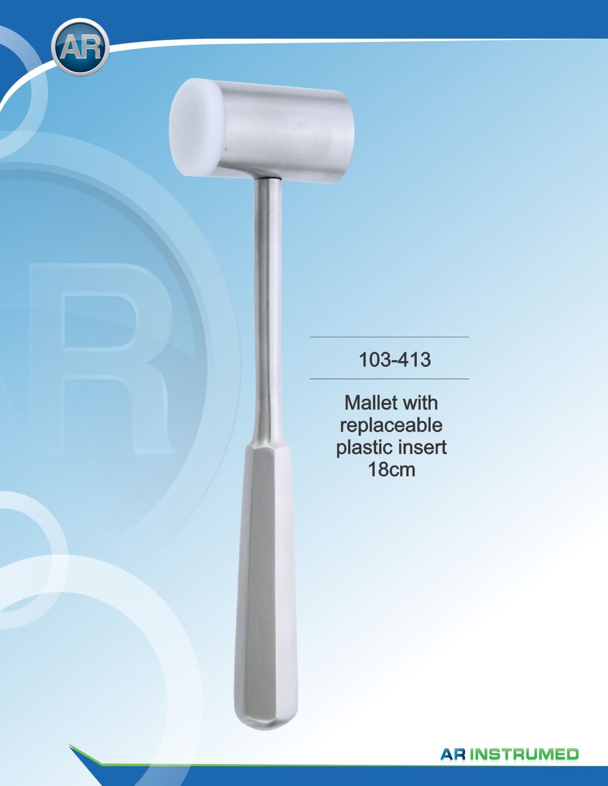 Mallet with Replaceable Plastic Insert 18cm – AR Instrumed, Surgical Instruments