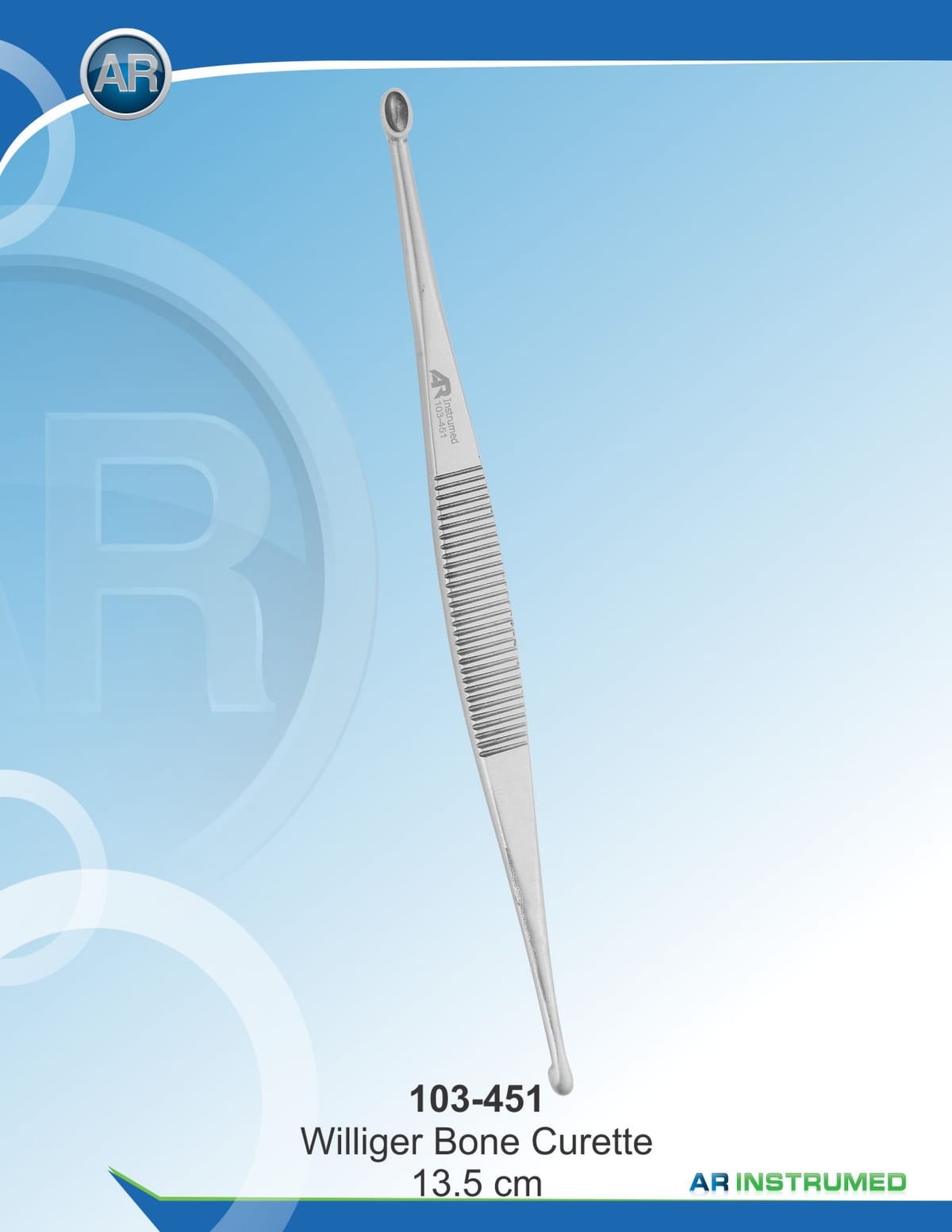 Williger Bone Curette 1/2 – AR Instrumed, Surgical Instruments