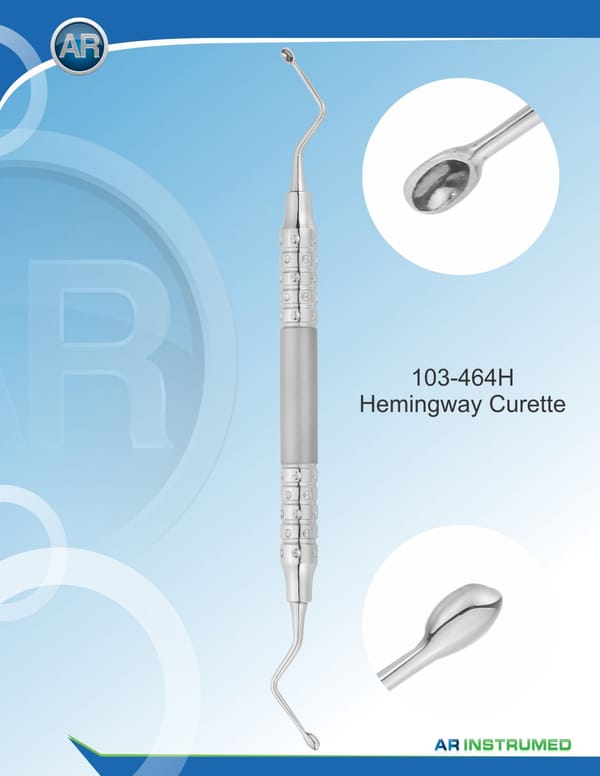 Hemingway Curette 2.5mm Anatomical Hollow Handle 10mm