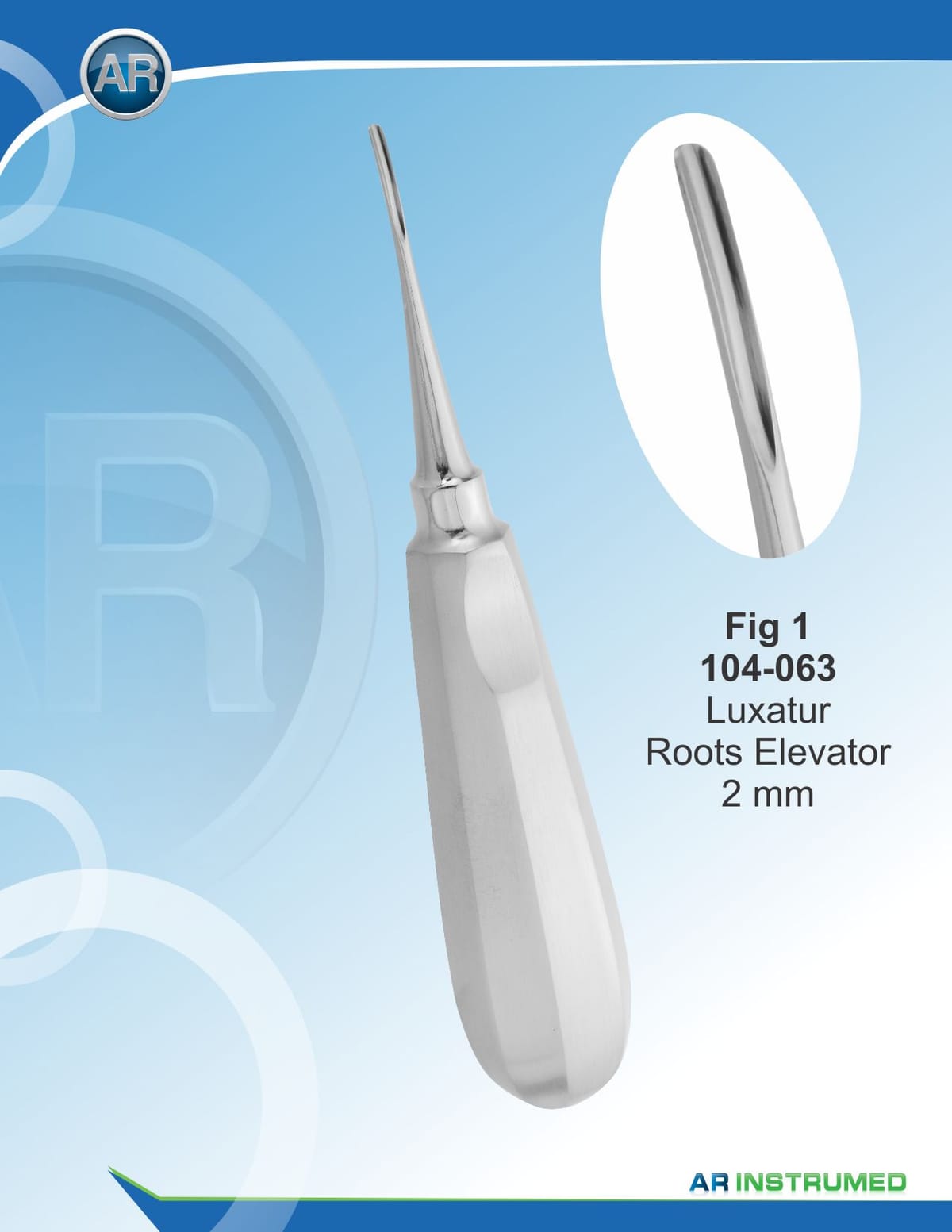 Luxator Curved Backward 2mm – AR Instrumed, Root Elevators