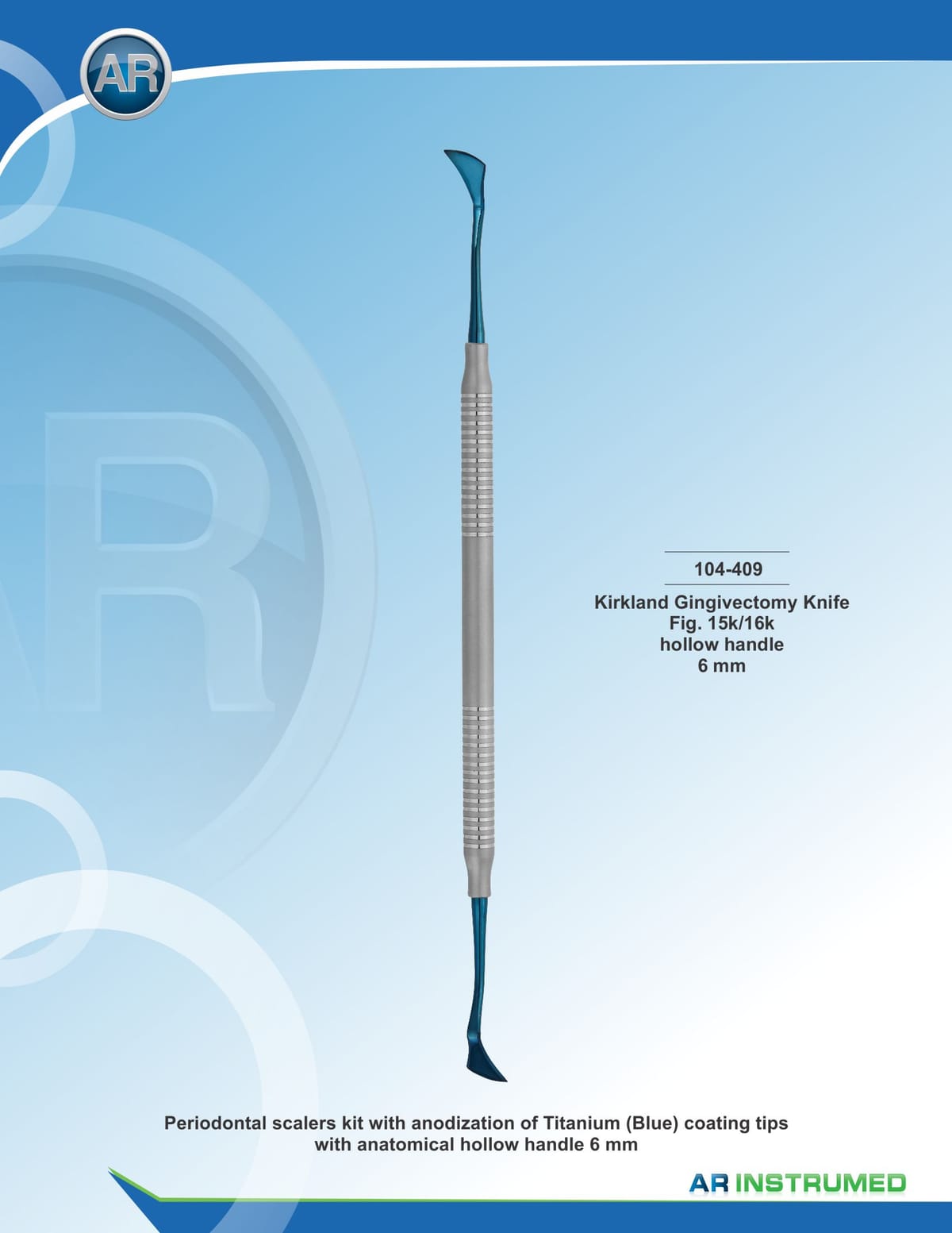 Kirkland Gingivectomy Knife Fig.15k/16k – AR Instrumed, PA-Chirurgie