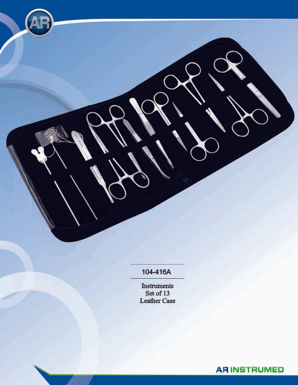 Surgery Instruments Set of 13 Leather Case