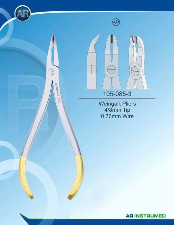 Orthodontic Pliers Weingart Pliers 4/8mm Tip 0.76mm Wire (TC)