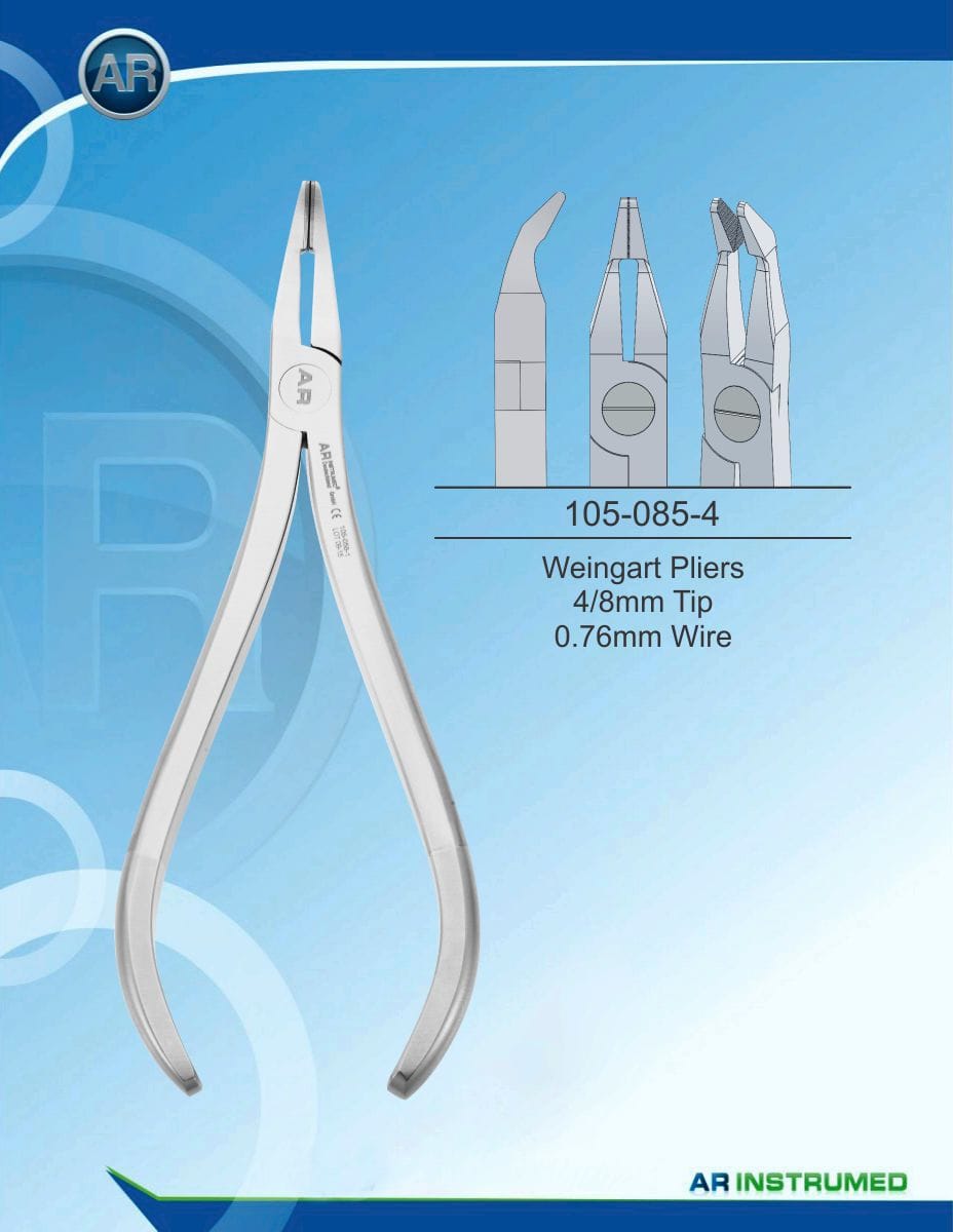 Orthodontic Pliers Weingart Pliers 4/8mm Tip 0.76mm Wire – AR Instrumed, Pliers