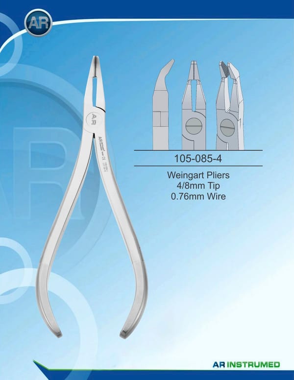 Orthodontic Pliers Weingart Pliers 4/8mm Tip 0.76mm Wire