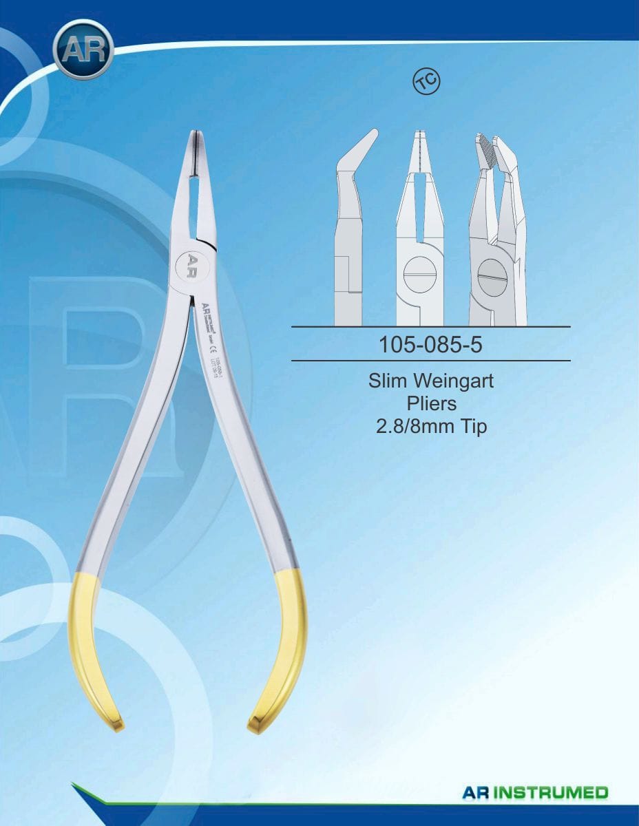 Orthodontic Pliers Slim Weingart Pliers 2.8/8mm Tip (TC) – AR Instrumed, Zangen