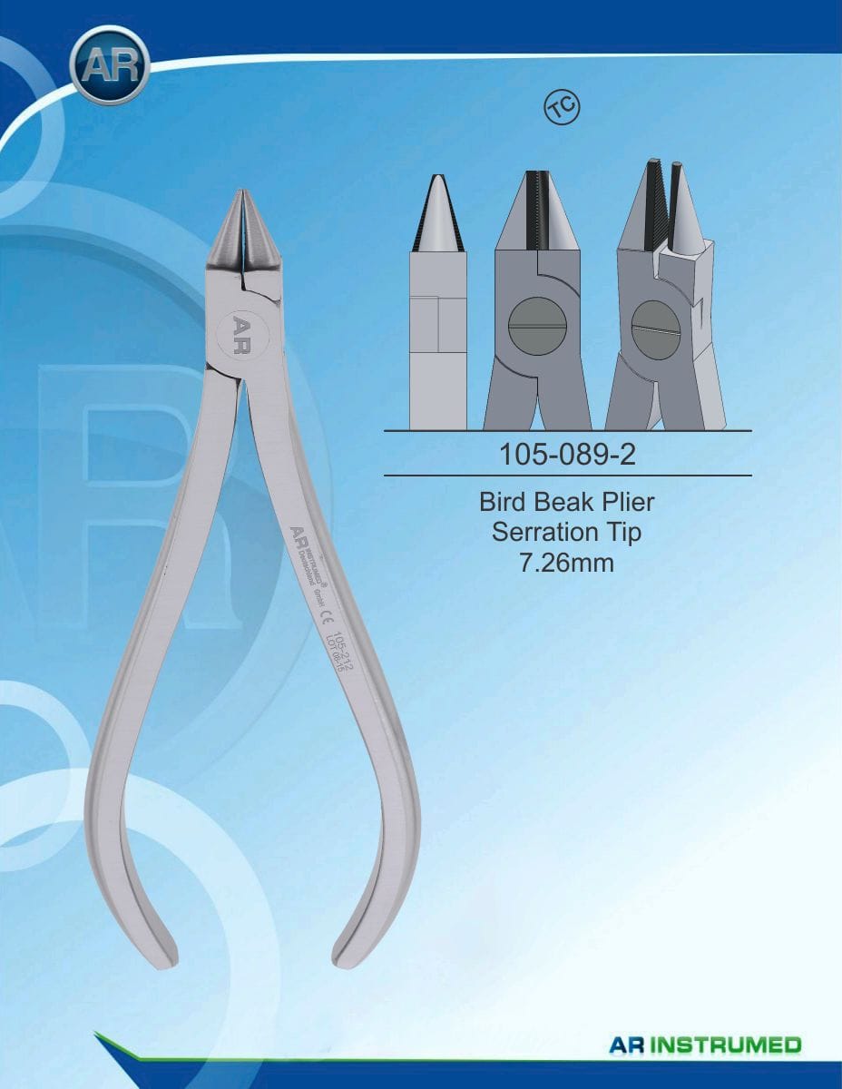 Orthodontic Pliers Bird Beak Plier Serration Tip 7.26mm (TC) – AR Instrumed, Zangen