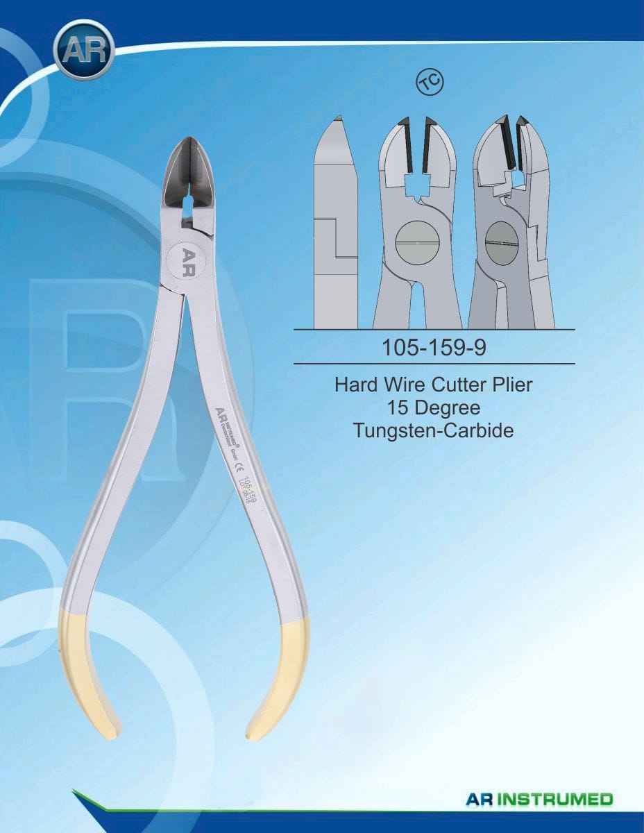 Orthodontic Pliers Hard Wire Cutter Plier 15 Degree Tungsten Carbide (TC) – AR Instrumed, Pliers