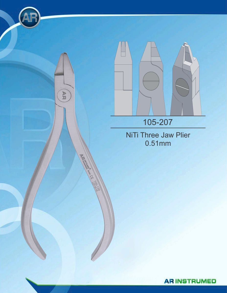 Orthodontic Pliers NiTi Three Jaw Plier 0.51mm – AR Instrumed, Pliers