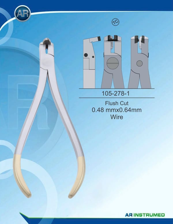 Orthodontic Pliers Flush Cut 0.48 mmx0.64mm Wire (TC)