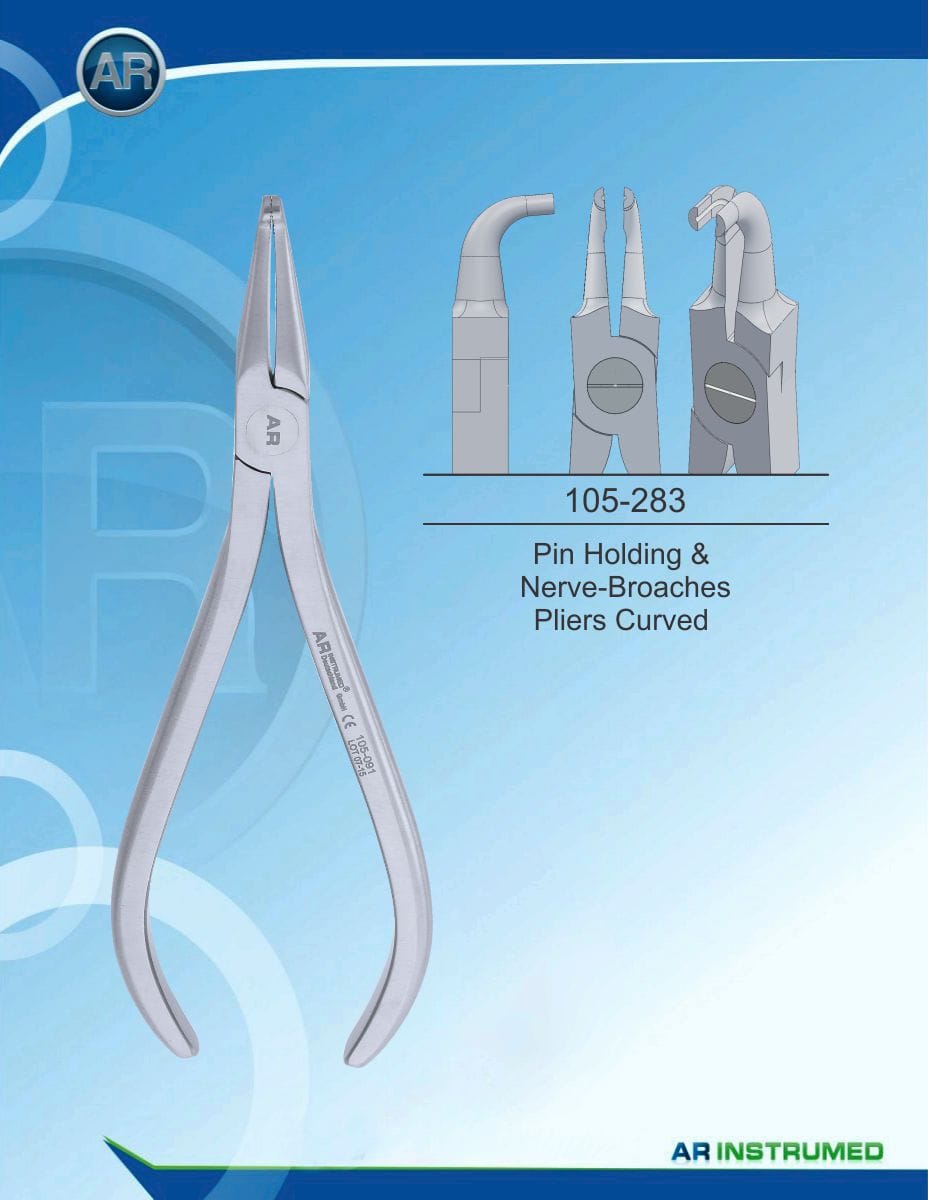 Orthodontics Pliers Pin Holding &amp; Nerve-Broaches Pliers Curved – AR Instrumed, Pliers