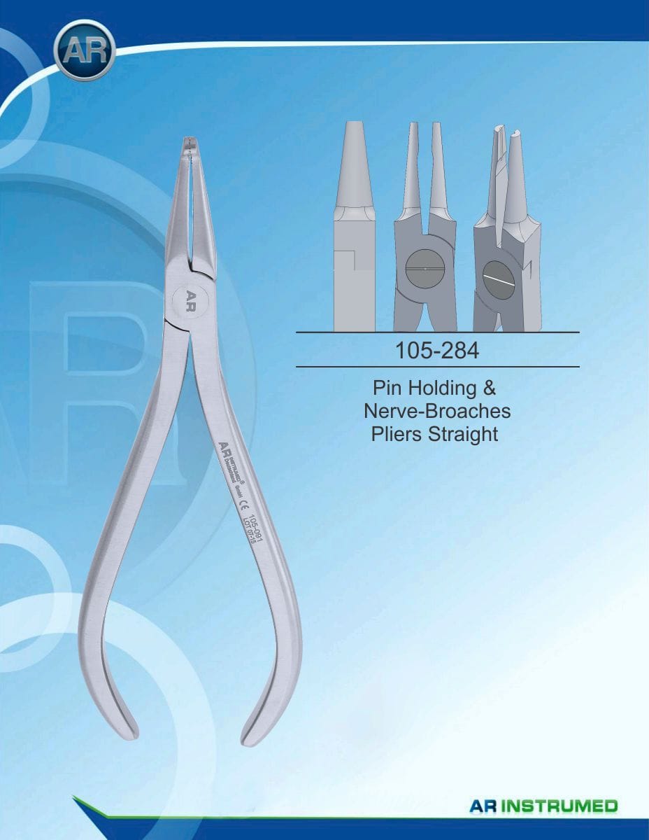 Orthodontics Pliers Pin Holding &amp; Nerve-Broaches Pliers Straight – AR Instrumed, Pliers