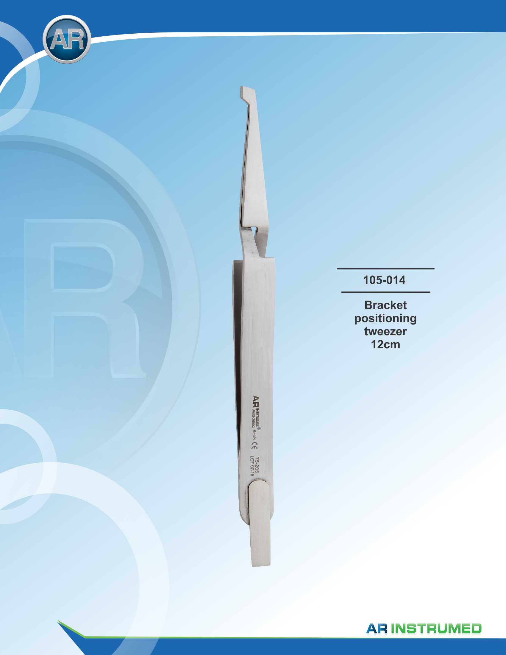 Bracket Positioning Tweezer 12cm – AR Instrumed, Orthodontic Pliers & Instruments