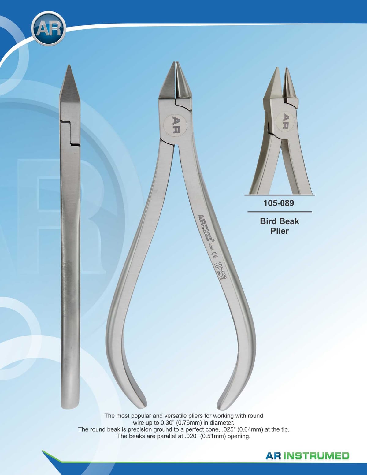 Bird Beak Plier max 0.7mm .028" Wire – AR Instrumed, Zangen